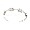 Rack Plating Brass Cubic Zirconia Rectangle Beaded Open Cuff Bangle EJEW-K245-53P-3