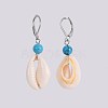 Cowrie Shell Dangle Earrings EJEW-JE02956-3