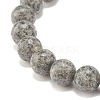 Natural Sesame Jasper/Kiwi Jasper Round Beaded Stretch Bracelet BJEW-JB07873-02-4