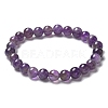 Natural Amethyst Bead Stretch Bracelets X-BJEW-K212-B-034-7