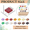 140Pcs 14 Colors 2-Hole Glass Seed Beads SEED-ME0001-07-2