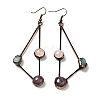 Natural Mixed Gemstone Irregular Nugget Beaded Triangle Dangle Earrings G-D468-08R-1