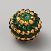 Saint Patrick's Day Theme Chunky Resin Rhinestone Bubblegum Ball Beads RESI-CJC0025-02E-1