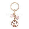 Cat & Flower Alloy Enamel Keychains KEYC-JKC01062-1