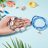 2 Bags Summer Beach Glass Seed Beaded & Natural Shell & Alloy Starfish Charm Anklet Sets AJEW-TA0003-69D-6