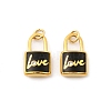 304 Stainless Steel with Crystal Rhinestone Enamel Pendants STAS-G358-09G-02-1