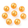 Spray Painted ABS Plastic Imitation Pearl Beads OACR-T015-05C-18-3