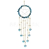 Wire Wrapped Natural Apatite Chips Ring Hanging Ornaments HJEW-JM02371-05-1