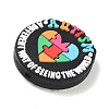 Autism Theme Silicone Beads SL-CBAF318-D03-2