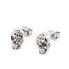 Halloween 925 Sterling Silver Cubic Zirconia Stud Earrings EJEW-P327-01C-AS-2