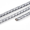 Braided Cowhide Leather Cord NWIR-N005-01L-4mm-3