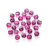 Two Tone Transparent Spray Painted Acrylic Corrugated Beads ACRP-YW0001-04B-10mm-1
