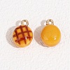 Pineapple Bun Alloy Enamel Charms ENAM-P264-01A-G-1