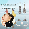 4 Sets 4 Style Tibetan Style Alloy Geometric Dangle Earrings for Women EJEW-AN0003-86-3