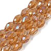 Transparent Electroplate Glass Beads Strands EGLA-N013-T4mm-B21-1