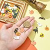30Pcs 6 Styles Halloween Rack Plating Alloy Enamel Pendants PALLOY-CJ0002-32-4