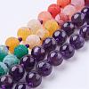 Frosted Natural Weathered Agate and Amethyst Necklace NJEW-F159-A05-3