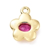 Eco-friendly Brass Micro Pave Medium Violet Red Cubic Zirconia Pendants KK-D079-04G-2
