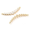 Brass Pave Clear Cubic Zirconia Connector Charms KK-Q789-44G-2