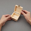 Unfinished Pine Wood Jewelry Box CON-WH0072-12-3