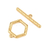Hexagon Brass Toggle Clasps KK-G548-40G-2