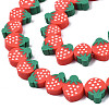 Handmade Polymer Clay Bead Strands X-CLAY-R069-01G-03-3