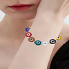 1Pc 10mm Colorful Glass Evil Eye Adjustable Braided Bead Bracelets for Women Men BJEW-LP0004-14-1