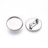 304 Stainless Steel Brooch Cabochon Settings STAS-E547-08D-P-1