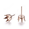 304 Stainless Steel Stud Earring Findings STAS-E484-62A-RG-1