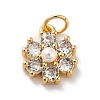 Rack Plating Brass Micro Pave Cubic Zirconia Charms KK-A160-22G-3