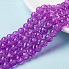 Spray Painted Crackle Glass Beads Strands CCG-Q001-8mm-12-1