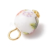 Handmade Flower Printed Porcelain Ceramic Pendants PALLOY-JF03928-02-5