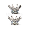 Alloy Rhinestone Crown Beads FIND-NH0001-19P-1