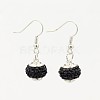 Chic Brass Polymer Clay Grade A Rhinestone Dangle Earrings EJEW-N025-01I-1