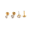 Stainless Steel Clear Cubic Zirconia Threadless Labret Stud WG18B1C-16-1