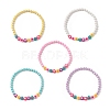 Acrylic Flower & Faceted Round Beaded Necklaces NJEW-JN04191-1