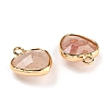 Natural & Synthetic Mixed Gemstone Faceted Heart Charms G-Q006-07G-3