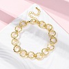 Brass Ring Chain Link  Bracelets for Women Men BJEW-K273-16G-1