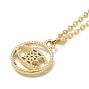 Brass Micro Pave Clear Cubic Zirconia Pendants Necklaces for Women NJEW-B092-04G-4