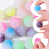 36Pcs 6 Colors Frosted Acrylic Beads MACR-SC0001-14-3