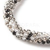 Bling Glass Beads Braided Stretch Anklet AJEW-AN00464-3