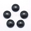 Natural Dyed & Heated Black Agate Cabochons G-P393-R02-8MM-1