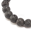 3Pcs 3 Color Natural Lava Rock & Synthetic Hematite Stretch Bracelets Set BJEW-JB08323-6