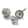 Rack Plating Brass Hollow Round Cage Pendants KK-P238-07P-2