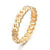 Brass Curb Chain Hinged Bangle for Women BJEW-S118-116G-2