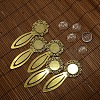 18mm Clear Domed Glass Cabochon Cover for Antique Golden DIY Alloy Portrait Bookmark Making DIY-X0118-AG-NR-1