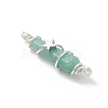 Mixed Gemstone Pointed Connector Charms PALLOY-JF03364-4