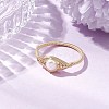 Horse Eye Natural Pearl Finger Rings RJEW-JR00844-01-1