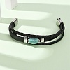 Natural Amazonite & Braided Microfiber Leather Multi-strand Bracelets for Women Men GG-CBAEA55-01A-2
