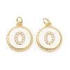 Brass Micro Pave Clear Cubic Zirconia Charms ZIRC-J040-44G-00-2